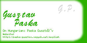 gusztav paska business card